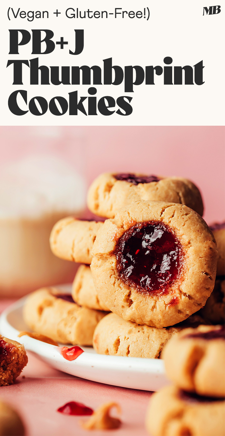 Picture of peanut butter and jelly thumbprint cookies