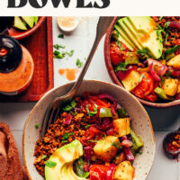 Image of savory vegan breakfast bowls