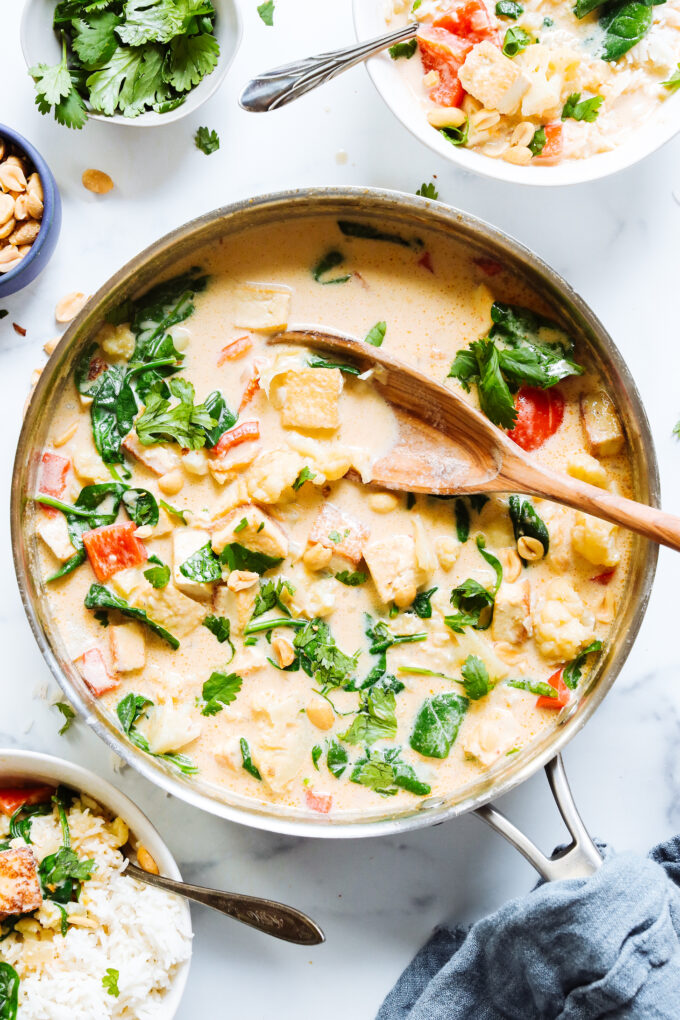 Easy Vegetable Panang Curry (with Tofu or Chicken)