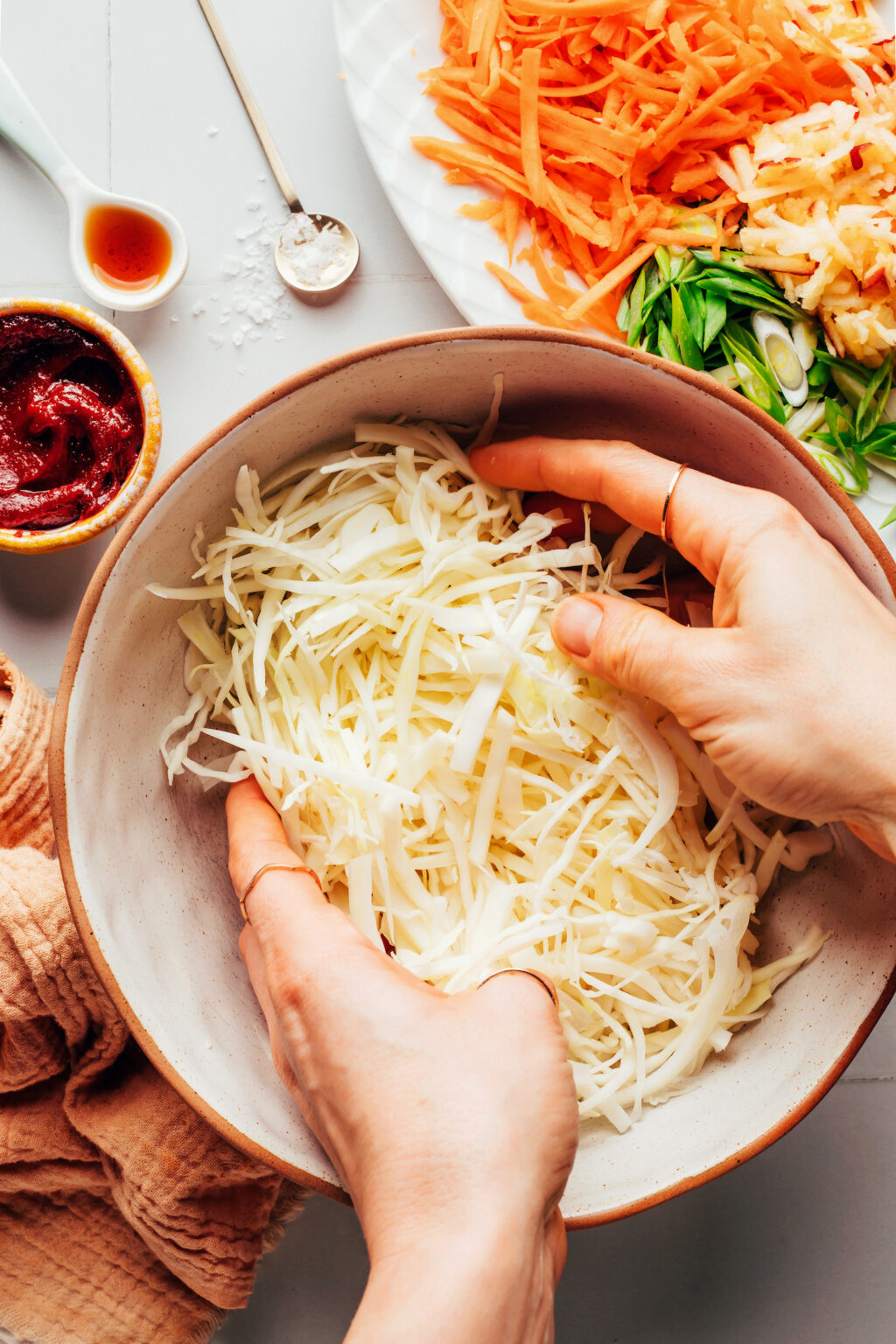 Quick Cabbage Apple Slaw Korean Inspired Minimalist Baker