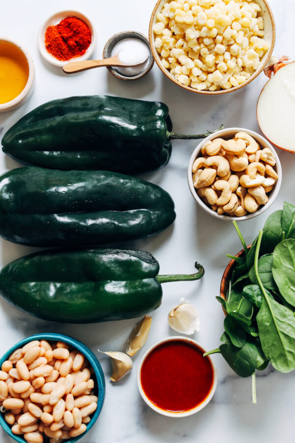 Vegan White Bean Chile Relleno (Baked!) - Minimalist Baker