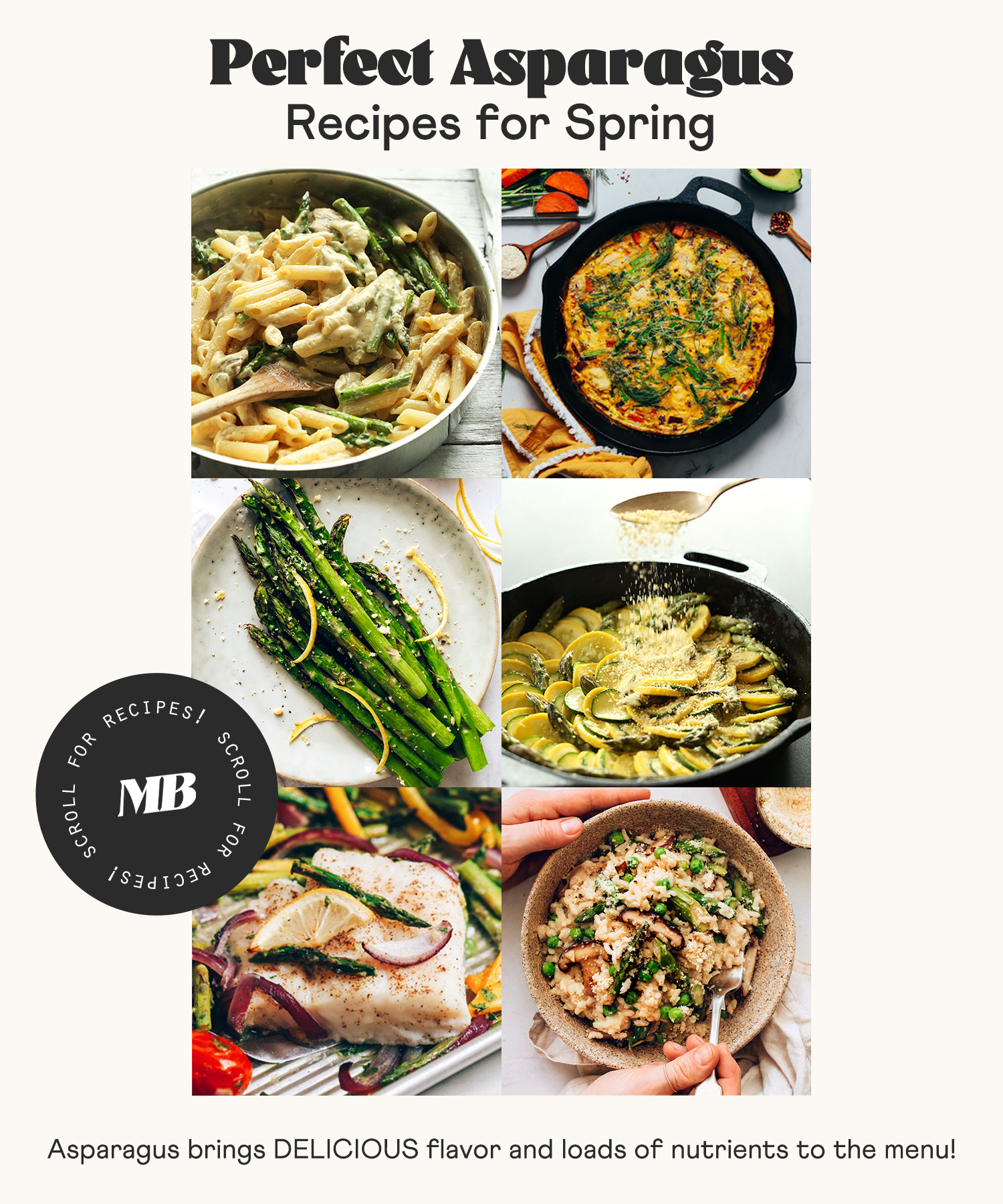 Assortment of asparagus recipes
