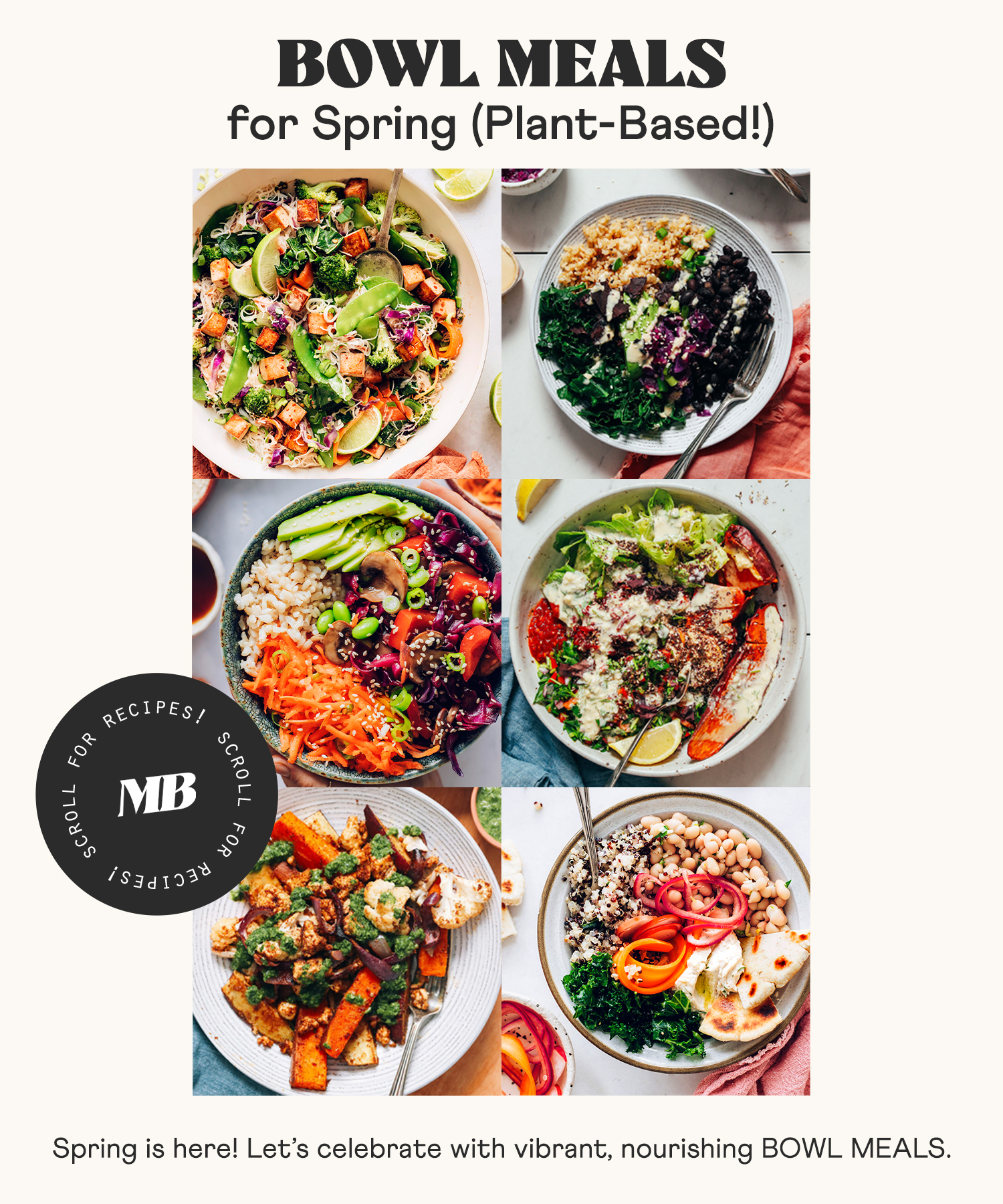 Image of plant-based bowl meals for spring