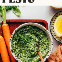 Image of the best carrot top pesto