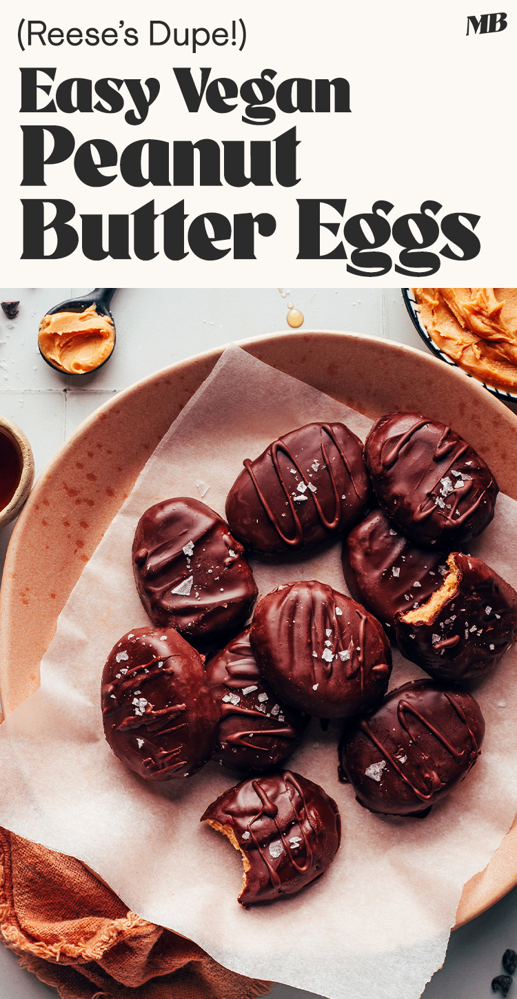 Image of easy vegan peanut butter eggs