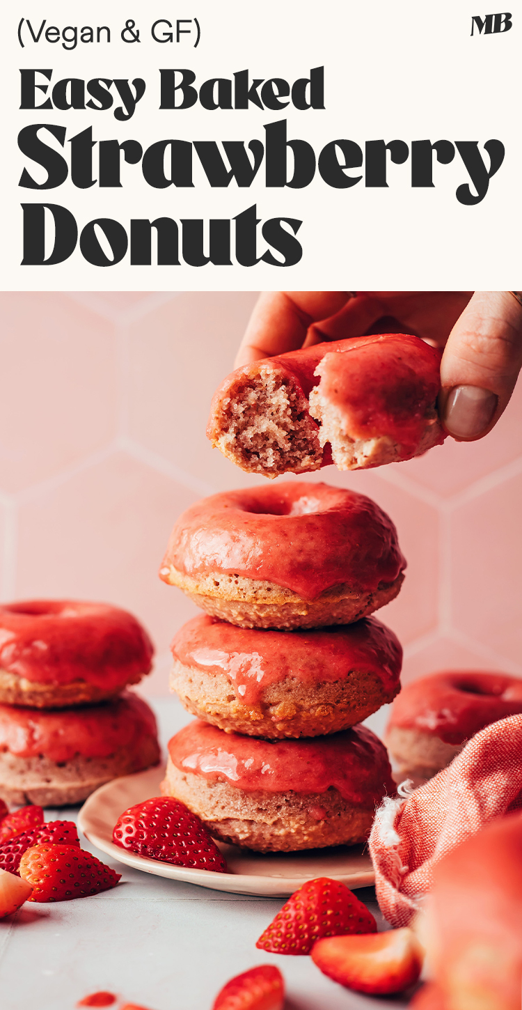 Image of easy baked strawberry donuts