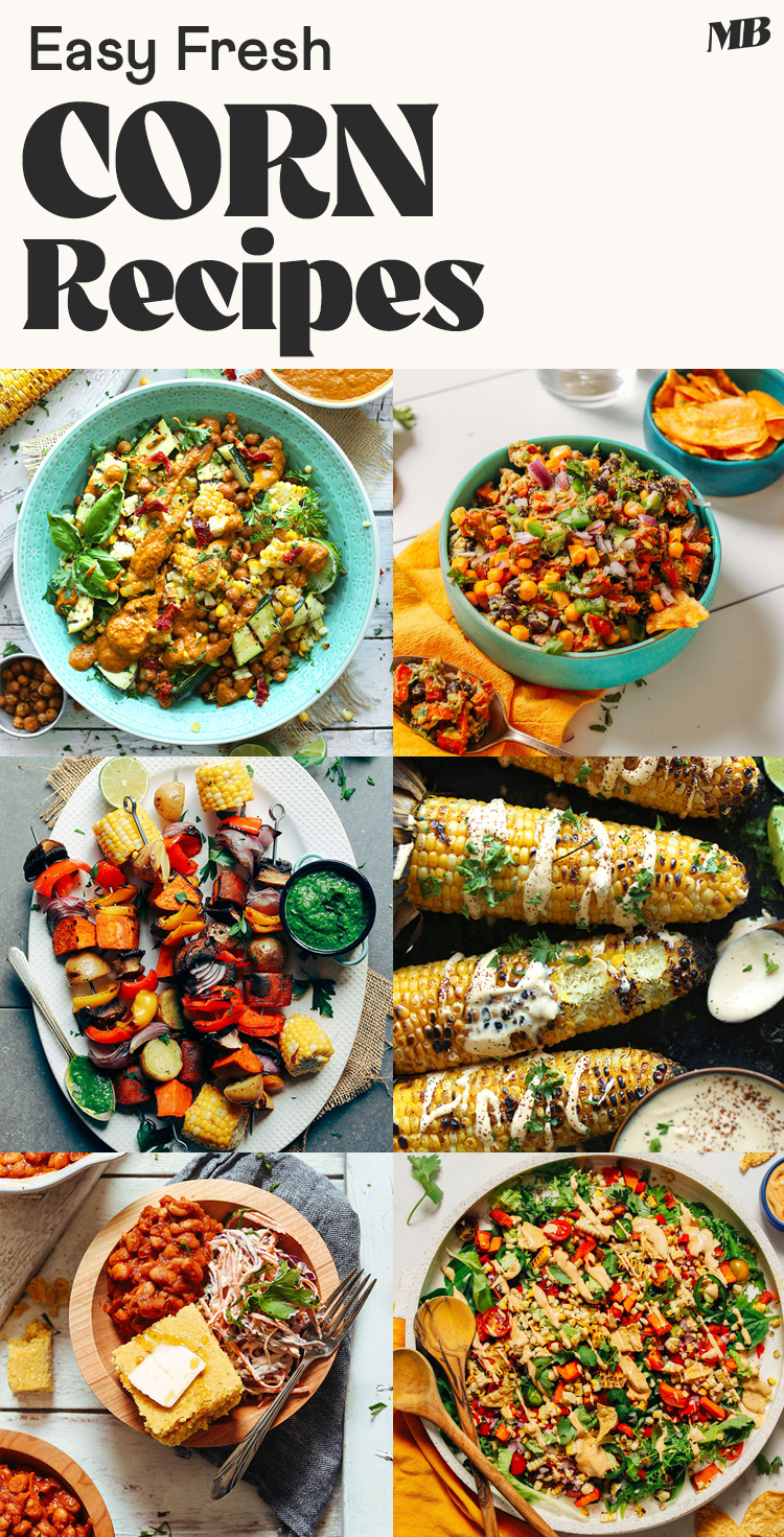 Easy Fresh Corn Recipes Plant Based Minimalist Baker   MB CornRoundUp Pinterest 