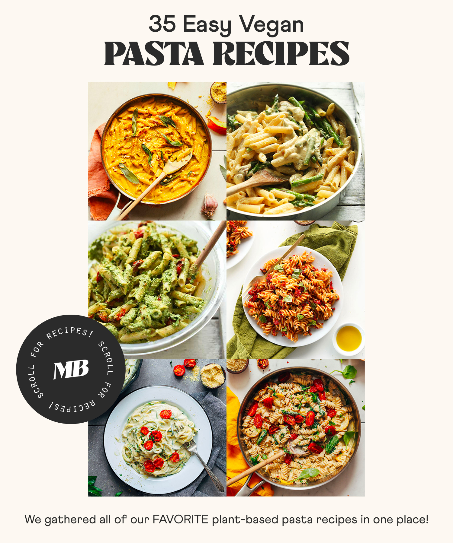 Pumpkin pasta, pesto pasta, and other easy vegan pasta recipes