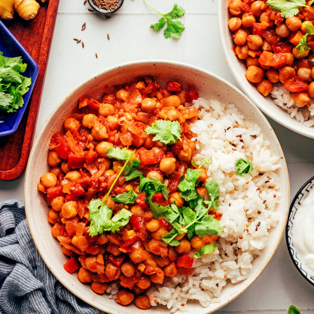 Masala Chickpea Stuffed Sweet Potatoes - Minimalist Baker Recipes