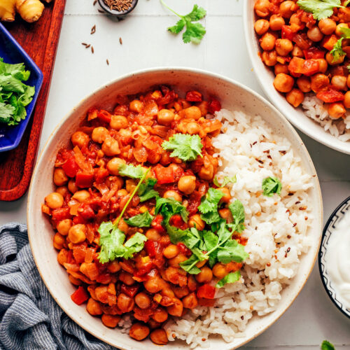 Masala Chickpea Stuffed Sweet Potatoes - Minimalist Baker Recipes