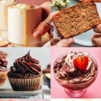 Blondies, zucchini bread, fruit tarts, pudding, frosting, and other desserts with secret healthy ingredients