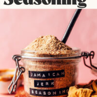 Jar of our DIY Jamaican Jerk Seasoning made with easy-to-find ingredients