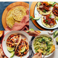 Photos of an assortment of recipes for an epic taco night